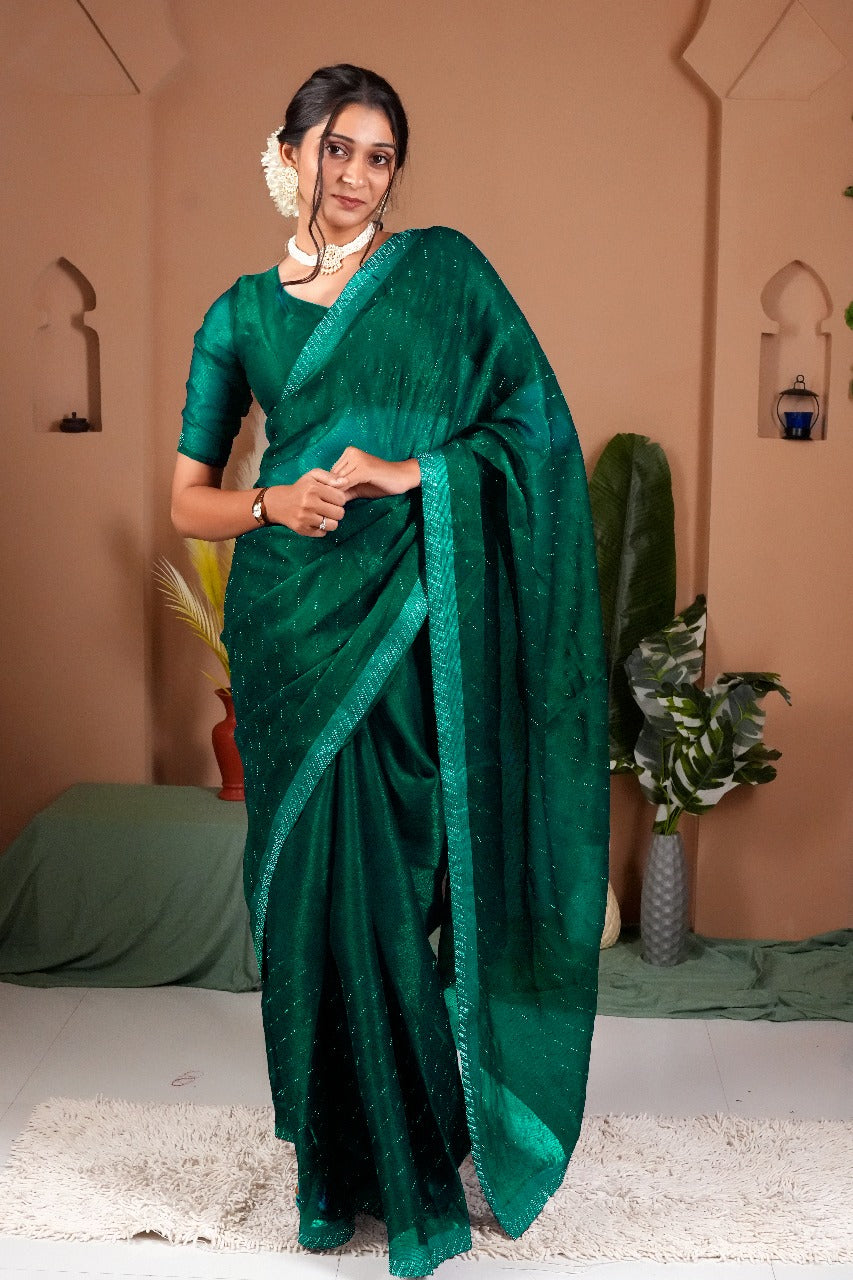 Cross Beeds Saree-Rama