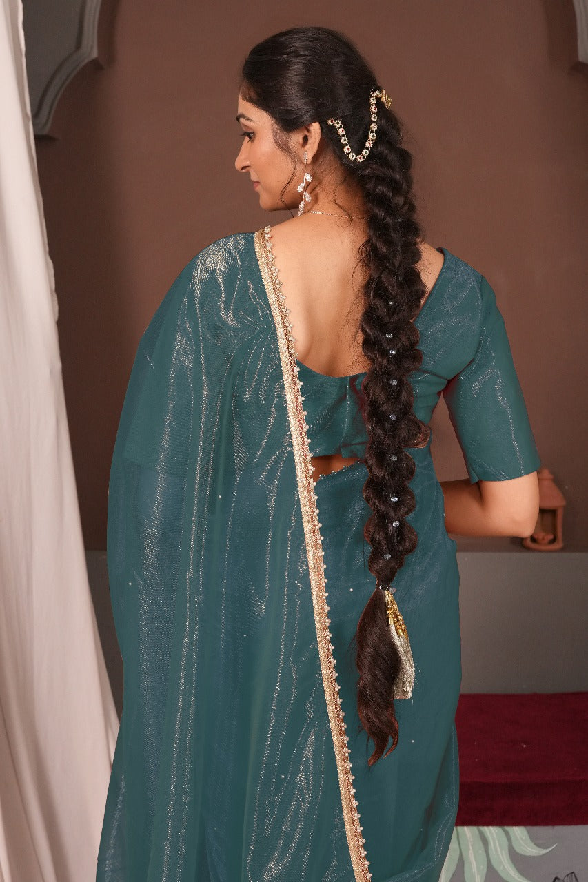 Gold Moti Saree-Rama