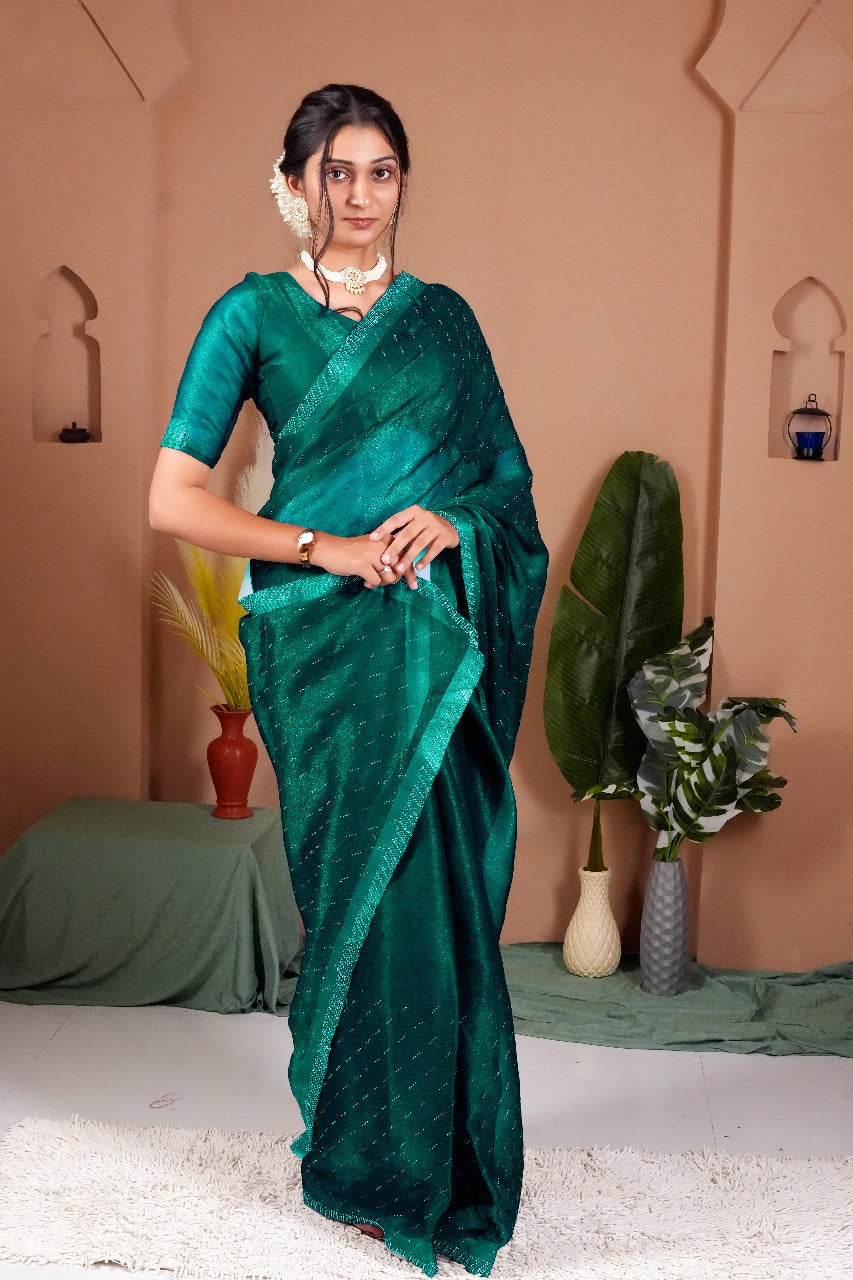 Cross Beeds Saree-Rama