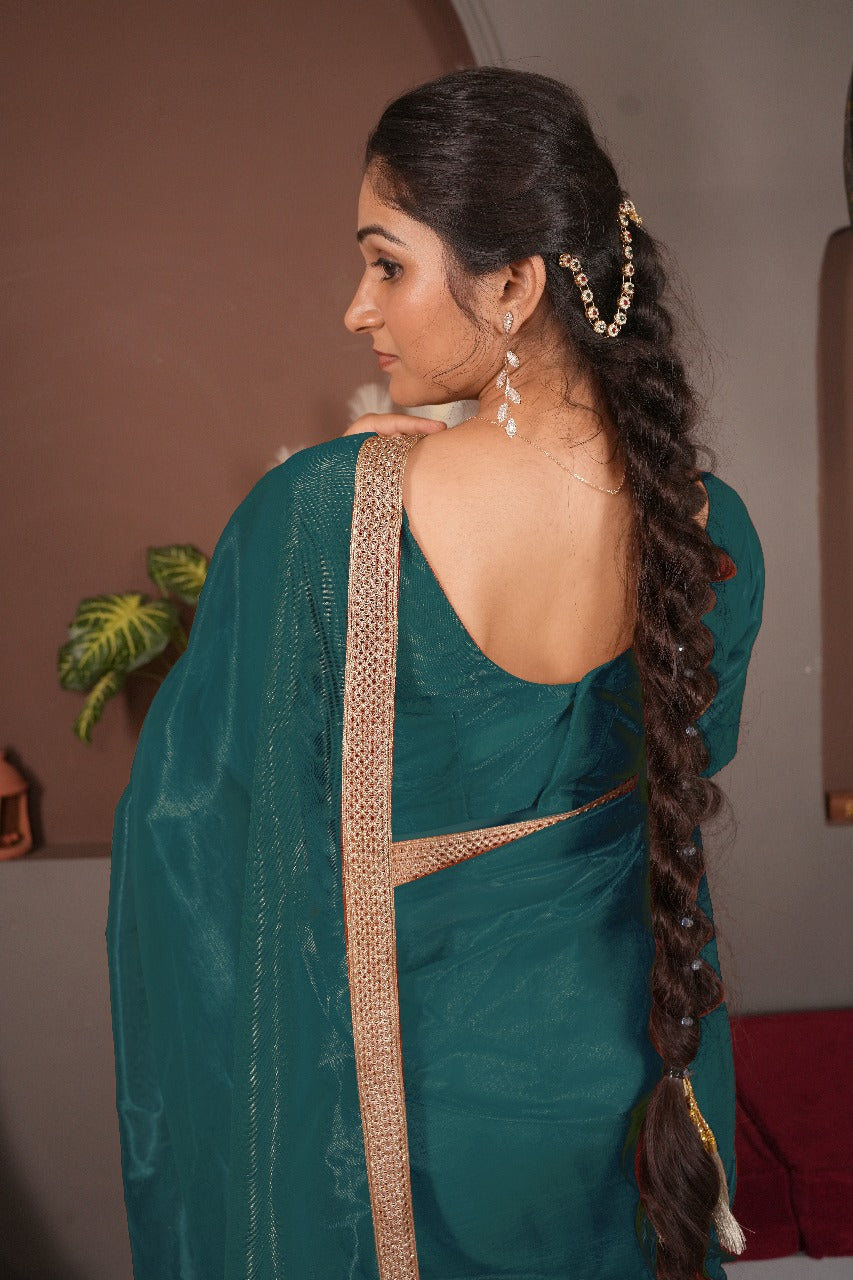 Golden Jal Saree-Rama