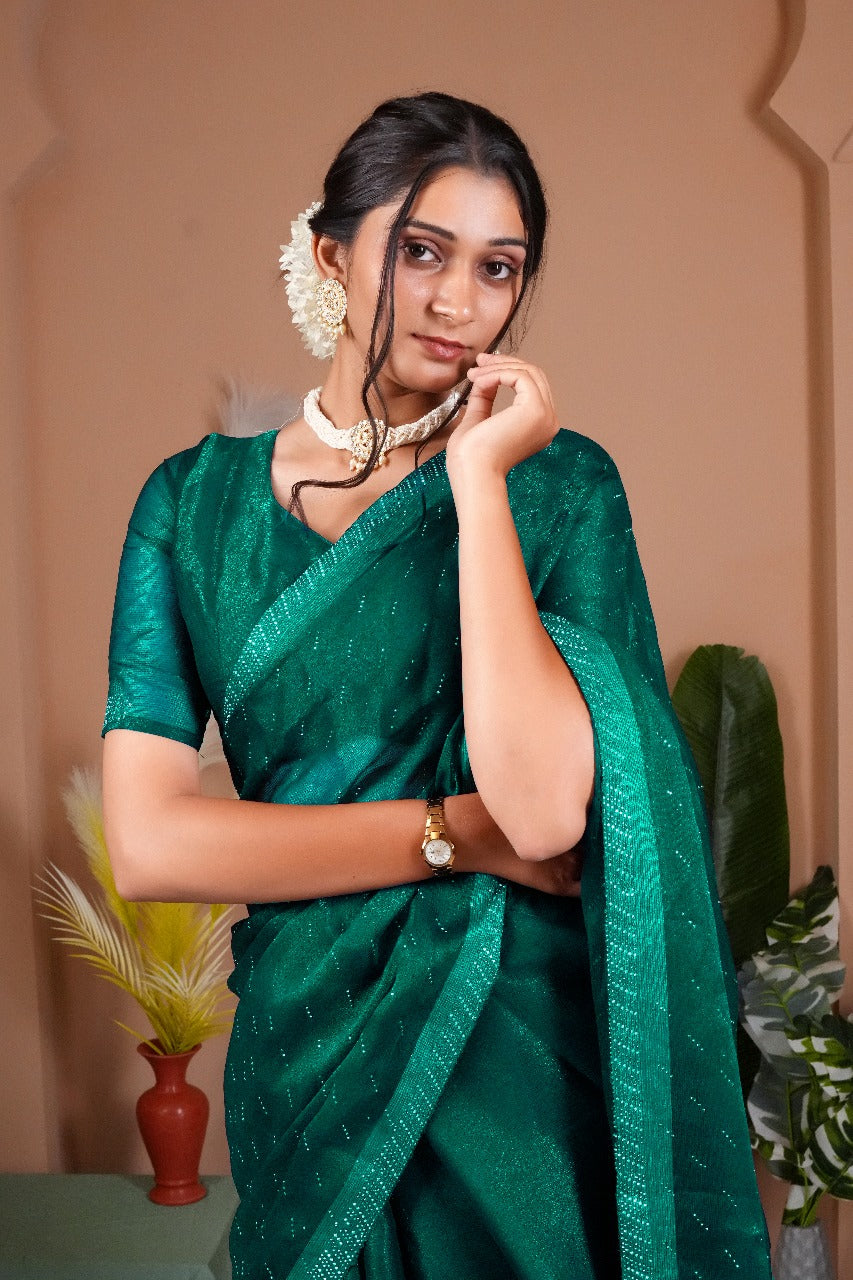 Cross Beeds Saree-Rama